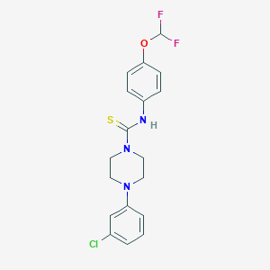 4-(3-chlorophenyl)-N-[4-(difluoromethoxy)phenyl]piperazine-1-carbothioamide