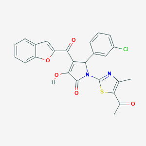 1-(5-acetyl-4-methyl-1,3-thiazol-2-yl)-3-(1-benzofuran-2-carbonyl)-2-(3-chlorophenyl)-4-hydroxy-2H-pyrrol-5-one