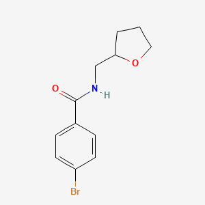 molecular formula C12H14BrNO2 B3846195 4-bromo-N-(tetrahydro-2-furanylmethyl)benzamide 