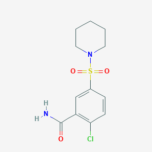 molecular formula C12H15ClN2O3S B3846208 2-chloro-5-(1-piperidinylsulfonyl)benzamide 