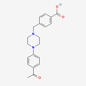 molecular formula C20H22N2O3 B3846215 4-{[4-(4-acetylphenyl)-1-piperazinyl]methyl}benzoic acid 