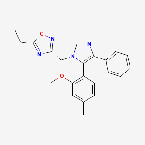 molecular formula C22H22N4O2 B3846227 5-ethyl-3-{[5-(2-methoxy-4-methylphenyl)-4-phenyl-1H-imidazol-1-yl]methyl}-1,2,4-oxadiazole 