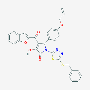 5-[4-(allyloxy)phenyl]-4-(1-benzofuran-2-ylcarbonyl)-1-[5-(benzylsulfanyl)-1,3,4-thiadiazol-2-yl]-3-hydroxy-1,5-dihydro-2H-pyrrol-2-one