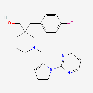 molecular formula C22H25FN4O B3846286 (3-(4-fluorobenzyl)-1-{[1-(2-pyrimidinyl)-1H-pyrrol-2-yl]methyl}-3-piperidinyl)methanol 