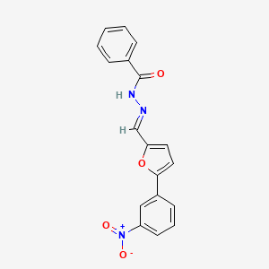 molecular formula C18H13N3O4 B3846313 N'-{[5-(3-nitrophenyl)-2-furyl]methylene}benzohydrazide 