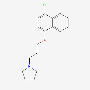 molecular formula C17H20ClNO B3846322 1-{3-[(4-chloro-1-naphthyl)oxy]propyl}pyrrolidine 