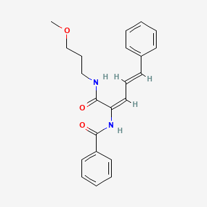 molecular formula C22H24N2O3 B3846346 N-(1-{[(3-methoxypropyl)amino]carbonyl}-4-phenyl-1,3-butadien-1-yl)benzamide 