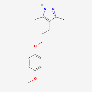 molecular formula C15H20N2O2 B3846388 4-[3-(4-methoxyphenoxy)propyl]-3,5-dimethyl-1H-pyrazole 