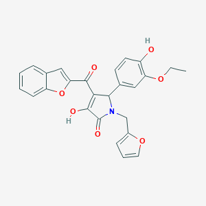 3-(1-benzofuran-2-carbonyl)-2-(3-ethoxy-4-hydroxyphenyl)-1-(furan-2-ylmethyl)-4-hydroxy-2H-pyrrol-5-one