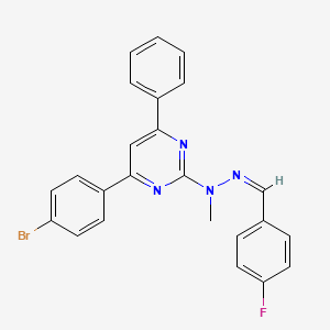 molecular formula C24H18BrFN4 B3846454 4-fluorobenzaldehyde [4-(4-bromophenyl)-6-phenyl-2-pyrimidinyl](methyl)hydrazone 