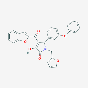 molecular formula C30H21NO6 B384646 4-(1-benzofuran-2-ylcarbonyl)-1-(2-furylmethyl)-3-hydroxy-5-(3-phenoxyphenyl)-1,5-dihydro-2H-pyrrol-2-one 