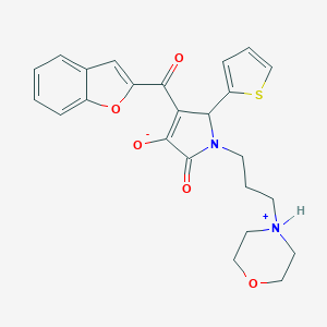 molecular formula C24H24N2O5S B384648 3-(1-benzofuran-2-carbonyl)-1-(3-morpholin-4-ium-4-ylpropyl)-5-oxo-2-thiophen-2-yl-2H-pyrrol-4-olate CAS No. 618365-47-2