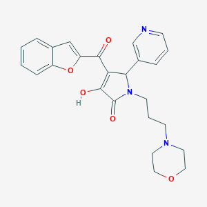 molecular formula C25H25N3O5 B384649 3-(1-benzofuran-2-carbonyl)-1-(3-morpholin-4-ium-4-ylpropyl)-5-oxo-2-pyridin-3-yl-2H-pyrrol-4-olate CAS No. 618365-60-9