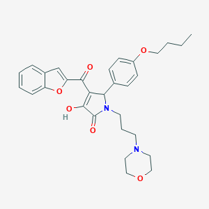 molecular formula C30H34N2O6 B384651 4-(1-benzofuran-2-ylcarbonyl)-5-(4-butoxyphenyl)-3-hydroxy-1-[3-(4-morpholinyl)propyl]-1,5-dihydro-2H-pyrrol-2-one 