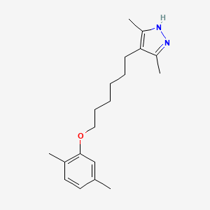 molecular formula C19H28N2O B3846543 4-[6-(2,5-dimethylphenoxy)hexyl]-3,5-dimethyl-1H-pyrazole 