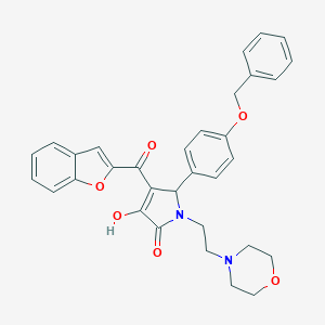 molecular formula C32H30N2O6 B384656 4-(1-benzofuran-2-ylcarbonyl)-5-[4-(benzyloxy)phenyl]-3-hydroxy-1-[2-(4-morpholinyl)ethyl]-1,5-dihydro-2H-pyrrol-2-one 