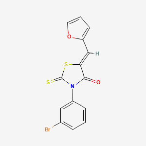 molecular formula C14H8BrNO2S2 B3846579 3-(3-bromophenyl)-5-(2-furylmethylene)-2-thioxo-1,3-thiazolidin-4-one 