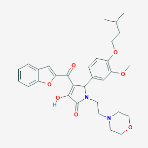 molecular formula C31H36N2O7 B384658 4-(1-benzofuran-2-ylcarbonyl)-3-hydroxy-5-[4-(isopentyloxy)-3-methoxyphenyl]-1-[2-(4-morpholinyl)ethyl]-1,5-dihydro-2H-pyrrol-2-one 