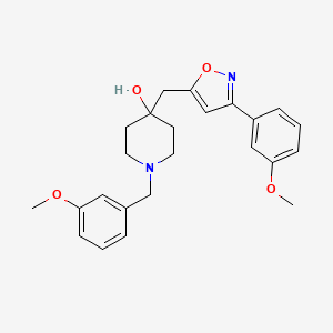 molecular formula C24H28N2O4 B3846585 1-(3-methoxybenzyl)-4-{[3-(3-methoxyphenyl)-5-isoxazolyl]methyl}-4-piperidinol 
