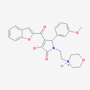 molecular formula C26H26N2O6 B384659 4-(1-benzofuran-2-ylcarbonyl)-3-hydroxy-5-(3-methoxyphenyl)-1-[2-(4-morpholinyl)ethyl]-1,5-dihydro-2H-pyrrol-2-one CAS No. 618366-05-5