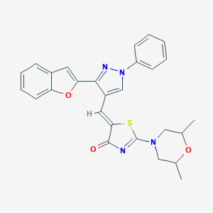(Z)-5-((3-(benzofuran-2-yl)-1-phenyl-1H-pyrazol-4-yl)methylene)-2-(2,6-dimethylmorpholino)thiazol-4(5H)-one