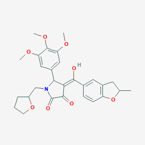 molecular formula C28H31NO8 B384665 3-hydroxy-4-[(2-methyl-2,3-dihydro-1-benzofuran-5-yl)carbonyl]-1-(tetrahydro-2-furanylmethyl)-5-(3,4,5-trimethoxyphenyl)-1,5-dihydro-2H-pyrrol-2-one 