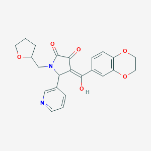 4-(2,3-dihydro-1,4-benzodioxin-6-ylcarbonyl)-3-hydroxy-5-(3-pyridinyl)-1-(tetrahydro-2-furanylmethyl)-1,5-dihydro-2H-pyrrol-2-one