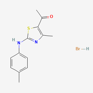 molecular formula C13H15BrN2OS B3846690 1-{4-methyl-2-[(4-methylphenyl)amino]-1,3-thiazol-5-yl}ethanone hydrobromide 
