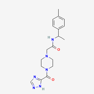 molecular formula C18H24N6O2 B3846720 N-[1-(4-methylphenyl)ethyl]-2-[4-(1H-1,2,4-triazol-3-ylcarbonyl)piperazin-1-yl]acetamide 