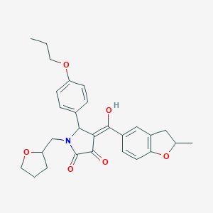 3-hydroxy-4-[(2-methyl-2,3-dihydro-1-benzofuran-5-yl)carbonyl]-5-(4-propoxyphenyl)-1-(tetrahydro-2-furanylmethyl)-1,5-dihydro-2H-pyrrol-2-one