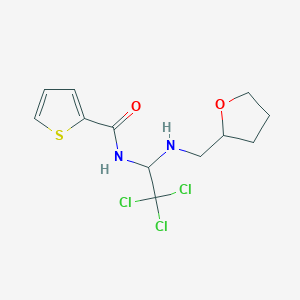 molecular formula C12H15Cl3N2O2S B3846771 N-{2,2,2-trichloro-1-[(tetrahydro-2-furanylmethyl)amino]ethyl}-2-thiophenecarboxamide 