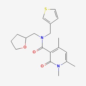 molecular formula C19H24N2O3S B3846786 1,4,6-trimethyl-2-oxo-N-(tetrahydrofuran-2-ylmethyl)-N-(3-thienylmethyl)-1,2-dihydropyridine-3-carboxamide 