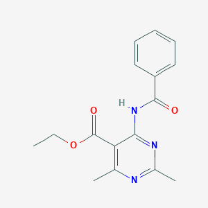 molecular formula C16H17N3O3 B3846821 ethyl 4-(benzoylamino)-2,6-dimethyl-5-pyrimidinecarboxylate 