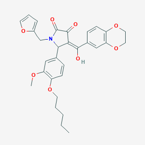 molecular formula C30H31NO8 B384684 4-(2,3-dihydro-1,4-benzodioxin-6-ylcarbonyl)-1-(2-furylmethyl)-3-hydroxy-5-[3-methoxy-4-(pentyloxy)phenyl]-1,5-dihydro-2H-pyrrol-2-one 