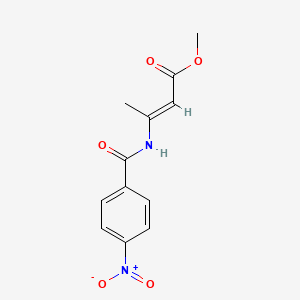 molecular formula C12H12N2O5 B3846861 methyl 3-[(4-nitrobenzoyl)amino]-2-butenoate 