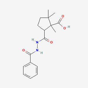 molecular formula C17H22N2O4 B3846886 5-[(2-benzoylhydrazino)carbonyl]-1,2,2-trimethylcyclopentanecarboxylic acid 