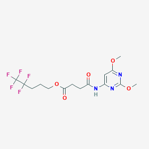 molecular formula C15H18F5N3O5 B3846887 4,4,5,5,5-pentafluoropentyl 4-[(2,6-dimethoxy-4-pyrimidinyl)amino]-4-oxobutanoate 