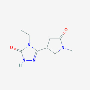 molecular formula C9H14N4O2 B3846897 4-ethyl-5-(1-methyl-5-oxopyrrolidin-3-yl)-2,4-dihydro-3H-1,2,4-triazol-3-one 