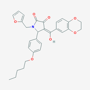 molecular formula C29H29NO7 B384696 4-(2,3-dihydro-1,4-benzodioxin-6-ylcarbonyl)-1-(2-furylmethyl)-3-hydroxy-5-[4-(pentyloxy)phenyl]-1,5-dihydro-2H-pyrrol-2-one 