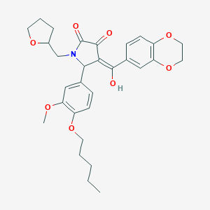 molecular formula C30H35NO8 B384703 4-(2,3-dihydro-1,4-benzodioxin-6-ylcarbonyl)-3-hydroxy-5-[3-methoxy-4-(pentyloxy)phenyl]-1-(tetrahydro-2-furanylmethyl)-1,5-dihydro-2H-pyrrol-2-one 