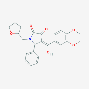 4-(2,3-dihydro-1,4-benzodioxin-6-ylcarbonyl)-3-hydroxy-5-phenyl-1-(tetrahydro-2-furanylmethyl)-1,5-dihydro-2H-pyrrol-2-one