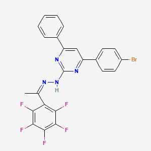 molecular formula C24H14BrF5N4 B3847052 1-(pentafluorophenyl)ethanone [4-(4-bromophenyl)-6-phenyl-2-pyrimidinyl]hydrazone 