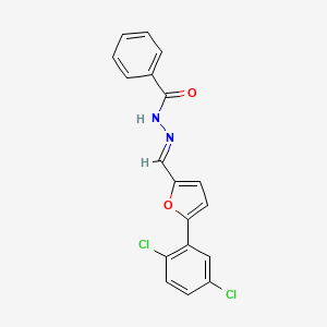 molecular formula C18H12Cl2N2O2 B3847059 N'-{[5-(2,5-dichlorophenyl)-2-furyl]methylene}benzohydrazide 