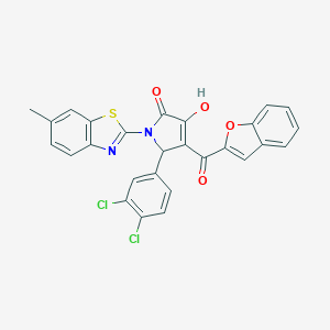 4-(1-benzofuran-2-ylcarbonyl)-5-(3,4-dichlorophenyl)-3-hydroxy-1-(6-methyl-1,3-benzothiazol-2-yl)-1,5-dihydro-2H-pyrrol-2-one