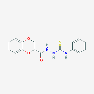 molecular formula C16H15N3O3S B3847105 2-(2,3-dihydro-1,4-benzodioxin-2-ylcarbonyl)-N-phenylhydrazinecarbothioamide 