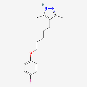molecular formula C16H21FN2O B3847113 4-[5-(4-fluorophenoxy)pentyl]-3,5-dimethyl-1H-pyrazole 