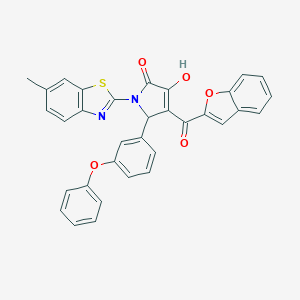 4-(1-benzofuran-2-ylcarbonyl)-3-hydroxy-1-(6-methyl-1,3-benzothiazol-2-yl)-5-(3-phenoxyphenyl)-1,5-dihydro-2H-pyrrol-2-one