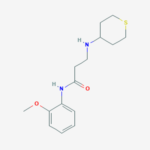 molecular formula C15H22N2O2S B3847168 N-(2-methoxyphenyl)-3-(tetrahydro-2H-thiopyran-4-ylamino)propanamide 