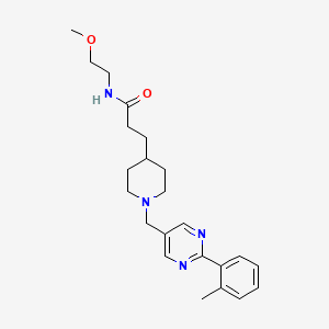 molecular formula C23H32N4O2 B3847177 N-(2-methoxyethyl)-3-(1-{[2-(2-methylphenyl)-5-pyrimidinyl]methyl}-4-piperidinyl)propanamide 