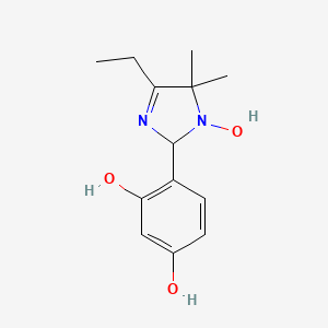 molecular formula C13H18N2O3 B3847202 4-(4-ethyl-1-hydroxy-5,5-dimethyl-2,5-dihydro-1H-imidazol-2-yl)-1,3-benzenediol 